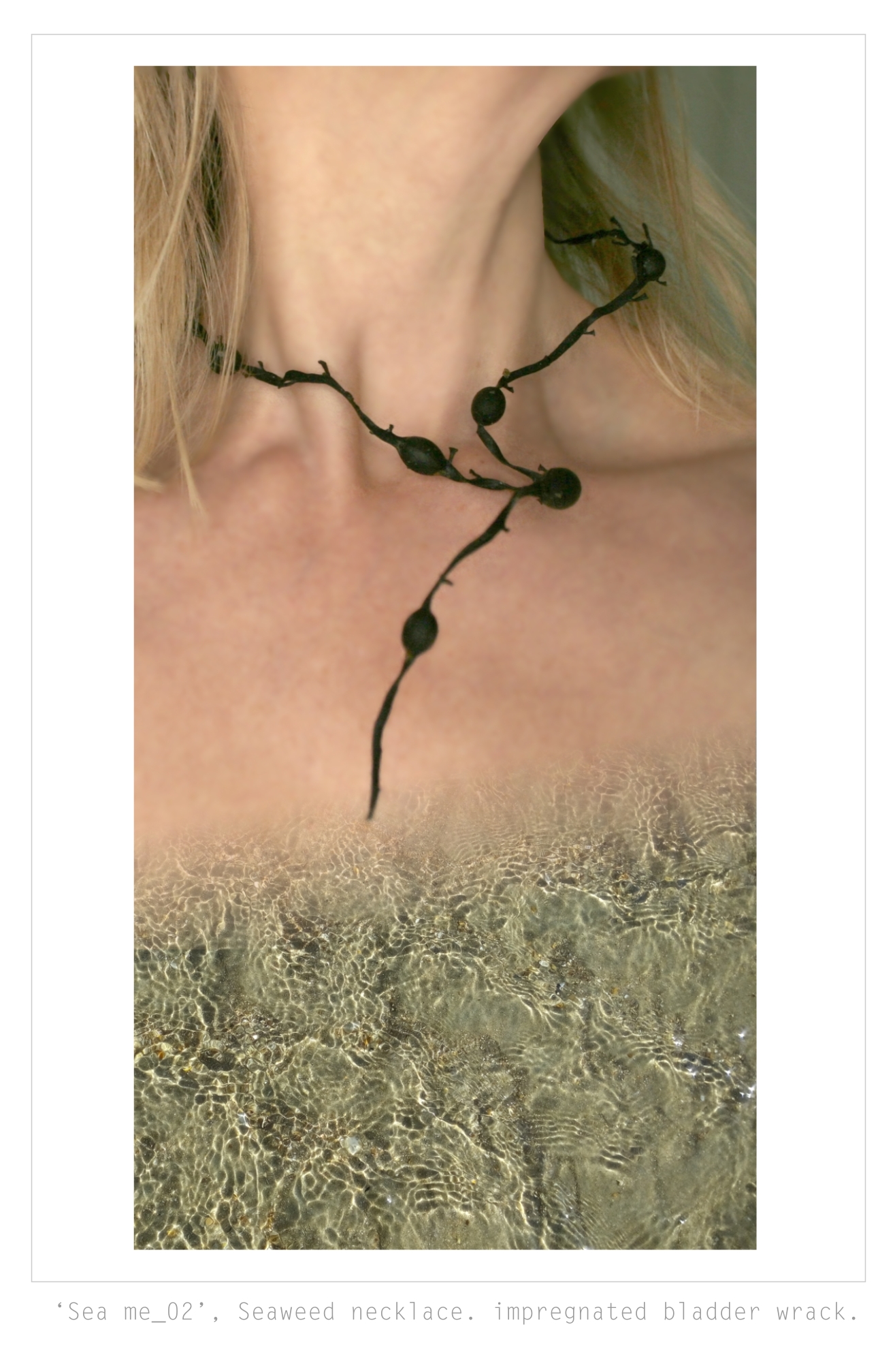 'Sea Me_02' Seaweed necklace. By Nicole Spit, Artstudio Dáárheen Zeewier ketting.