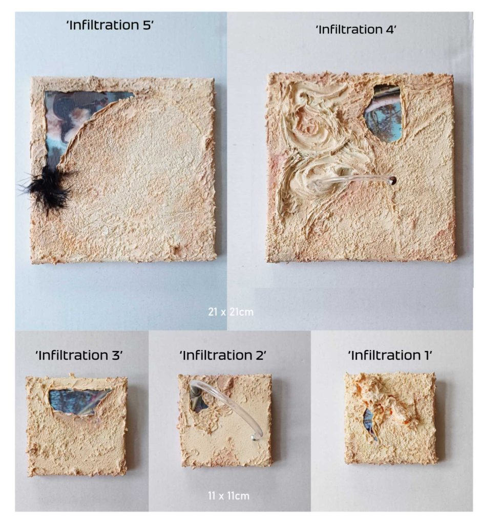 'Infiltration' kunstwerken van Nicole Spit bij KCB tentoonstelling in kunstenaarscentrumbergen bij de tentoonstelling kunst-kado