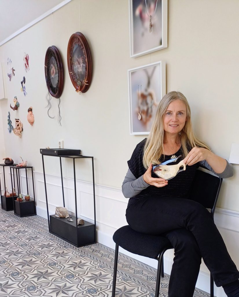 Speculative designer and fine artist Nicole Spit in her Art Studio Daarheen