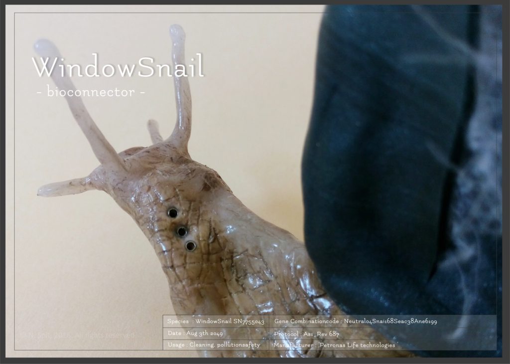 WindowSnail with bioconnector, a speculative design product from the NeoBio project